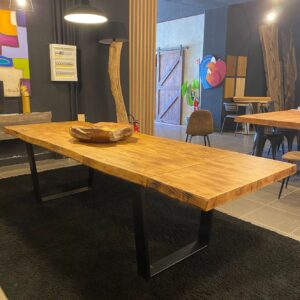 Tavolo da cucina allungabile 200 x 95 fino 280 cm in legno massello effetto Old Wood Napoli