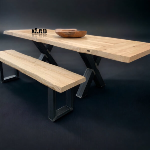 Tavolo da cucina allungabile silenziare legno naturale e ferro grezzo