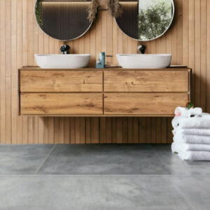 Arredo bagno mobile sospeso in legno per lavabo con 4 cassetti – Ofelia