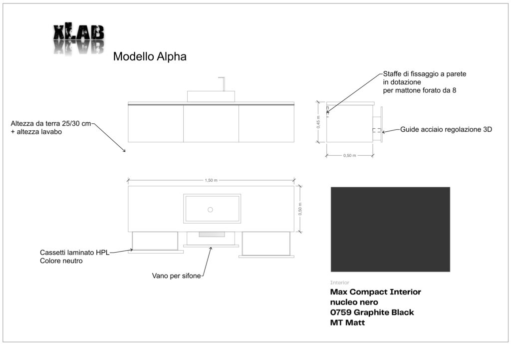 Bagno alpha scheda misure