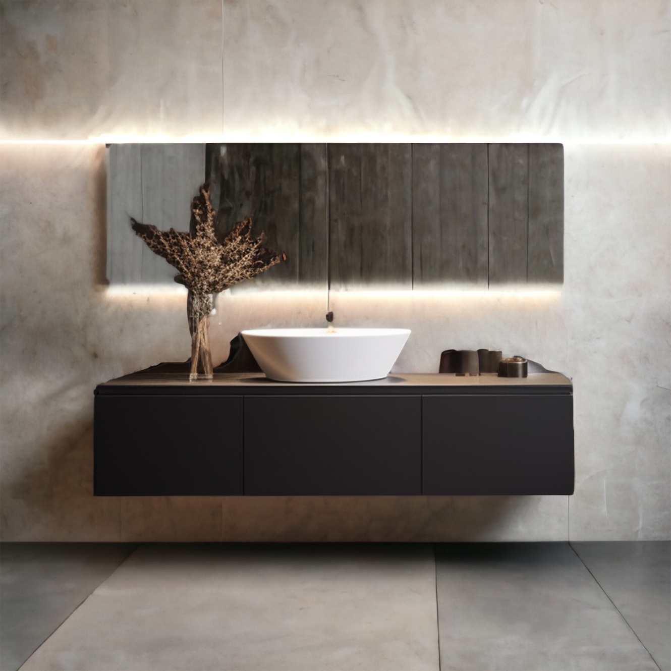 Mobile arredo bagno per lavatrice e lavabo da appoggio - XLAB Design