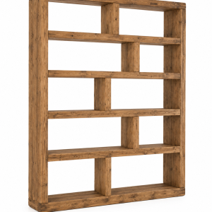 Libreria Industrial “Officina” in Vero Legno Massello – Mobile Libreria Stile Industriale Artigianale Fatta a Mano L.160 H.180 P.30 cm