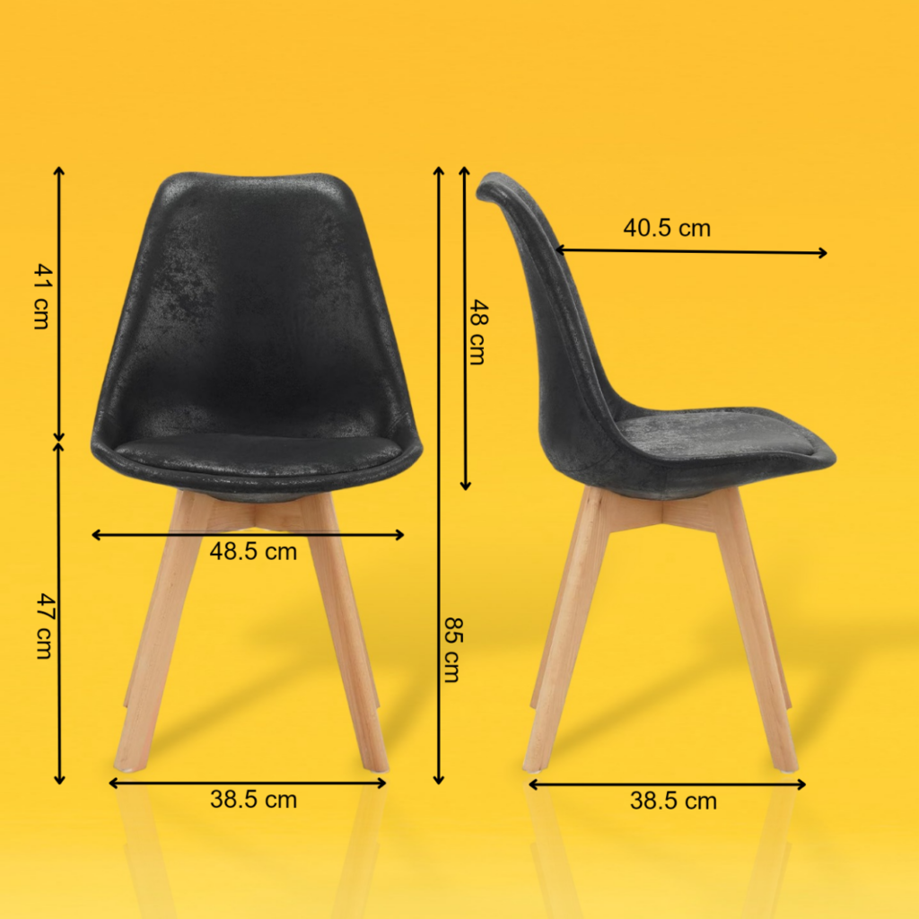misure sedie legno nere