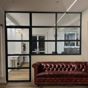 Parete divisoria in stile Industrial porta a vetro telaio in ferro – dividere gli ambienti cucina e soggiorno