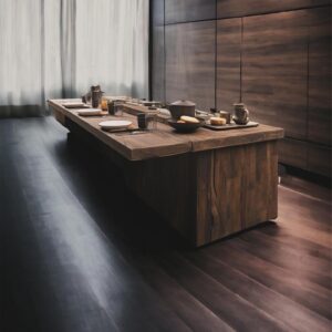 Isola Cucina in legno di Olivo massello con maestoso Piano Snack Luxury – Fatto a mano con amore solo per Te