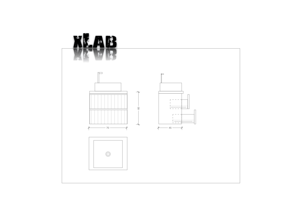 Piccolo mobile bagno listelli di legno