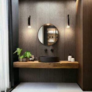 Mensola da bagno in legno massello per lavabo appoggio – Katerine
