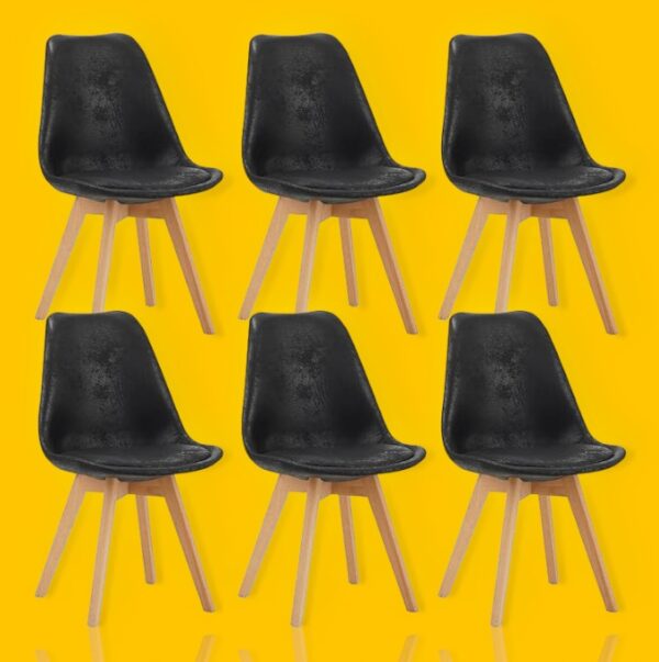 sedie legno nero ecopelle