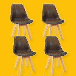 Offerta 4 sedie gambe in legno seduta ecopelle colore marrone