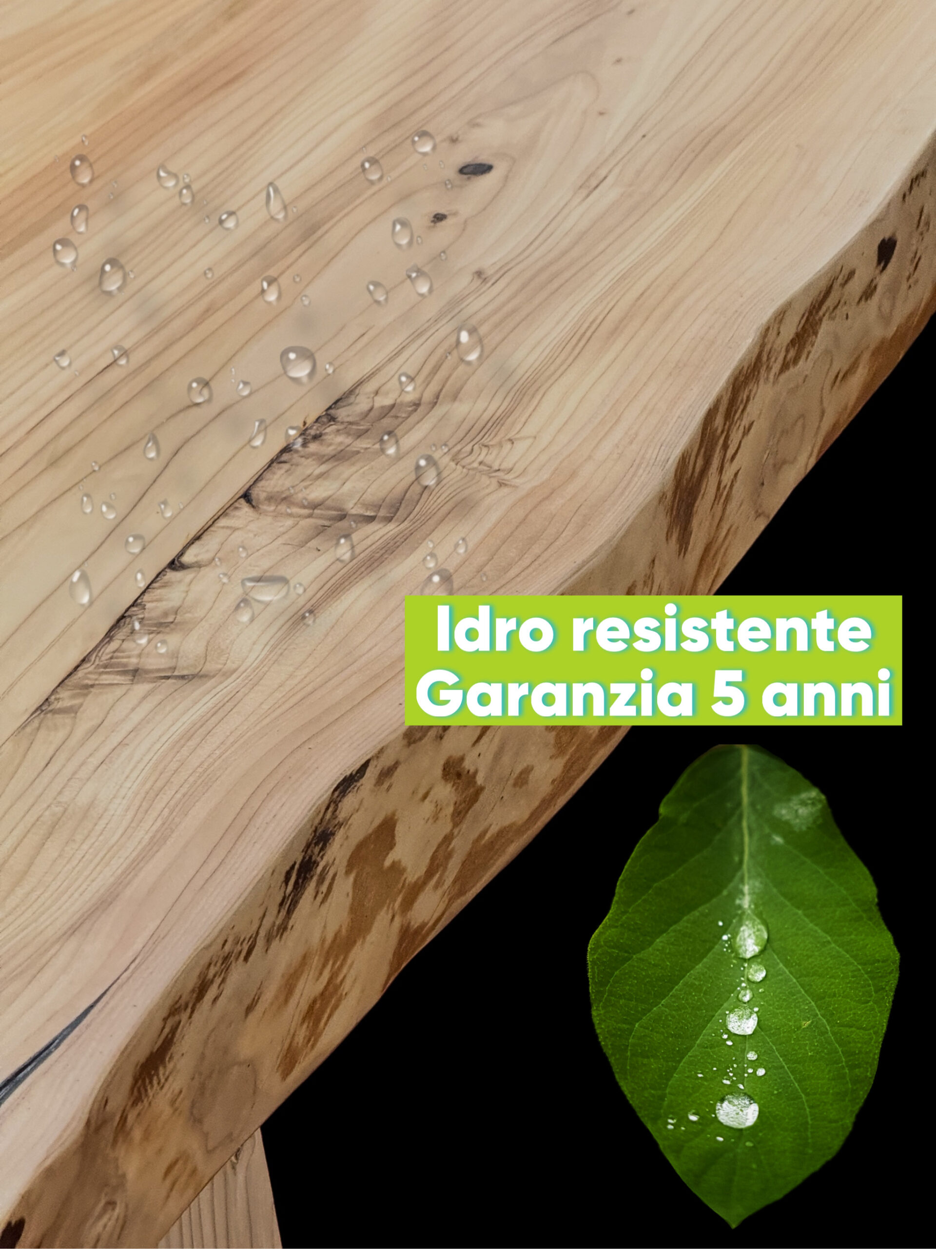 Garanzia cinque anni su tavolo in legno massello di cedro