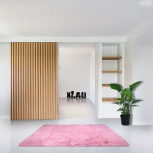 Porta scorrevole listelli in legno con binario esterno L 125 H 230 cm anche su misura