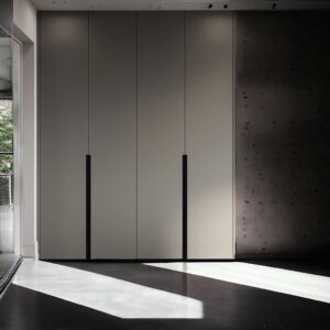 Tommy armadio guardaroba grigio opaco 4 ante cassetti e ripiani L 240 H 260 P60 anche su misura