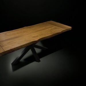 Tavolo da pranzo allungabile fino a 280 cm  – legno rustico rovere gamba a stella centrale in ferro