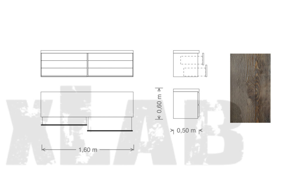 Misure del mobile da bagno Carbon wood