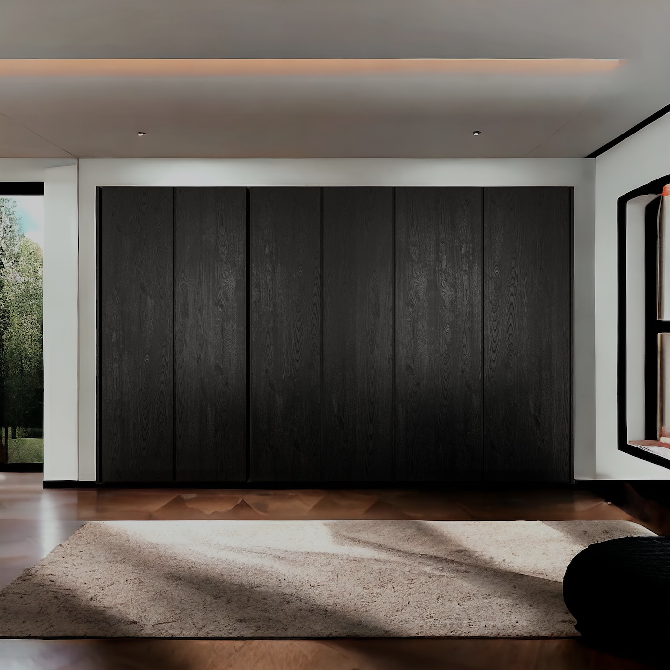 All Black Armadio componibile Guardaroba modulare in legno frassino nero  L120 H260 P65 Infinity Wall Wardrobe - XLAB Design