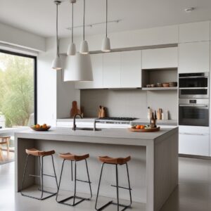 Top isola cucina effetto cemento piano snack design minimalista L 200 H 95 P100 cm