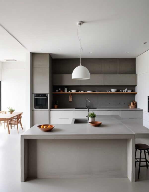 Top isola cucina effetto cemento piano snack design minimalista L 200 H ...