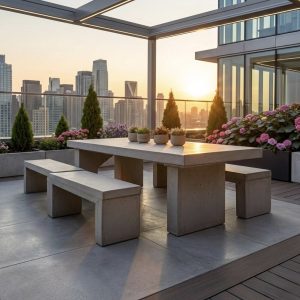 Tavolo da Giardino Concrete: L’Eleganza dell’effetto cemento