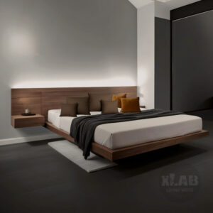 Letto sospeso in aria senza gambe