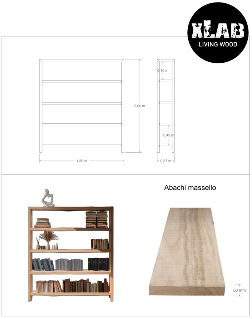 Scheda tecnica misure Libreria design moderno