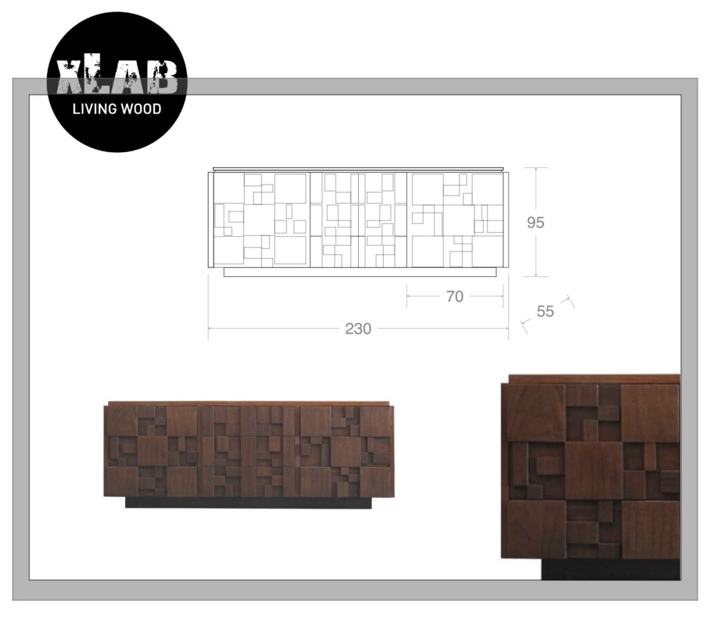 Scheda tecnica misure credenza in legno massello