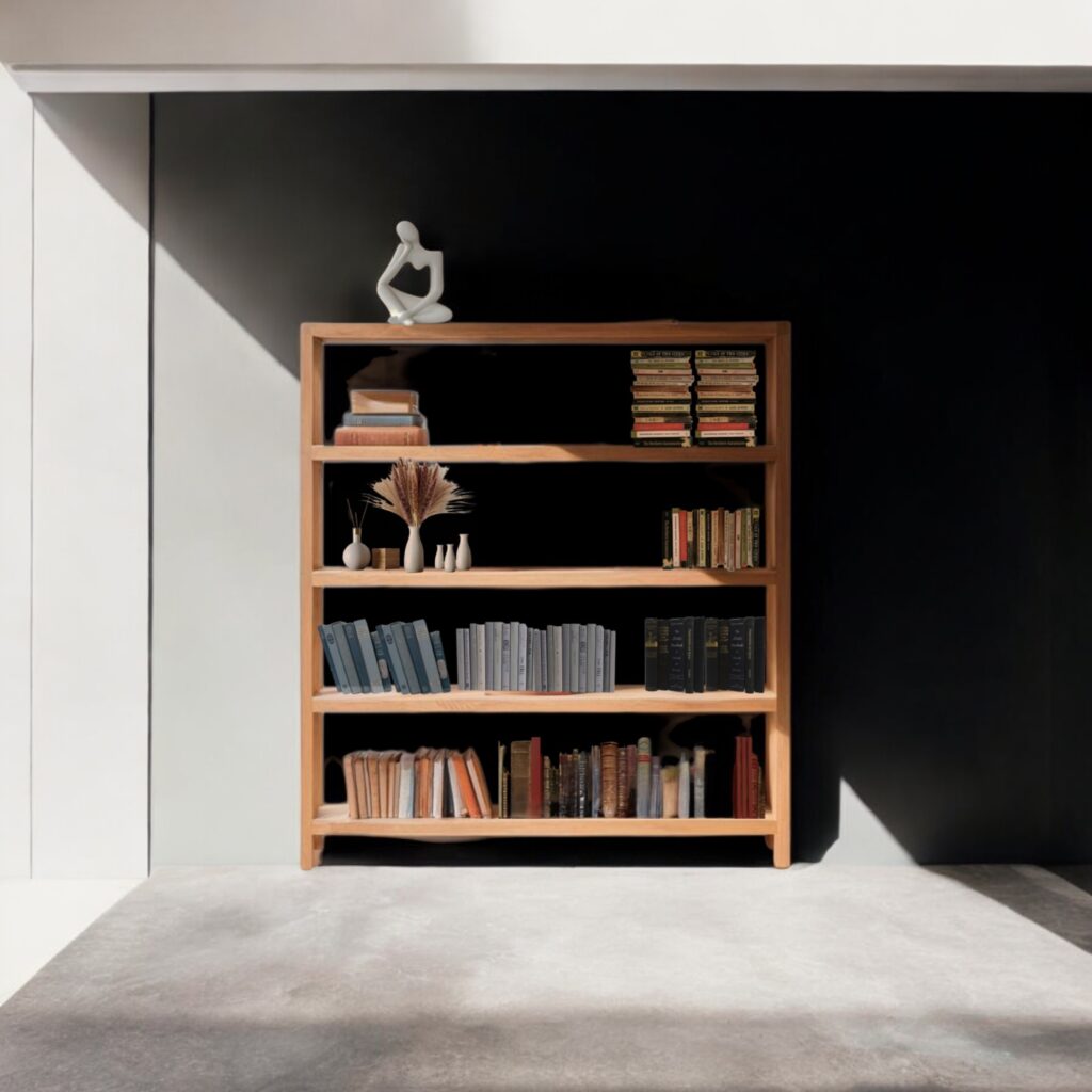Libreria della zona living Artemis legno naturale massello