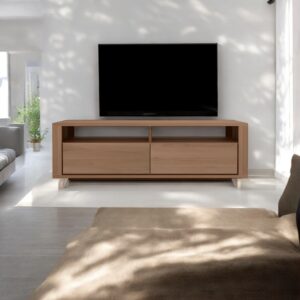 Mobile Porta TV in Legno Naturale L 132 X 50 x 55 cm design artigianale italiano