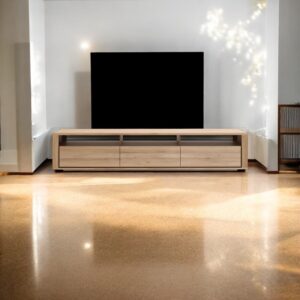 Mobile Porta TV in Legno Naturale L 192 X 50 x 55 cm design artigianale italiano