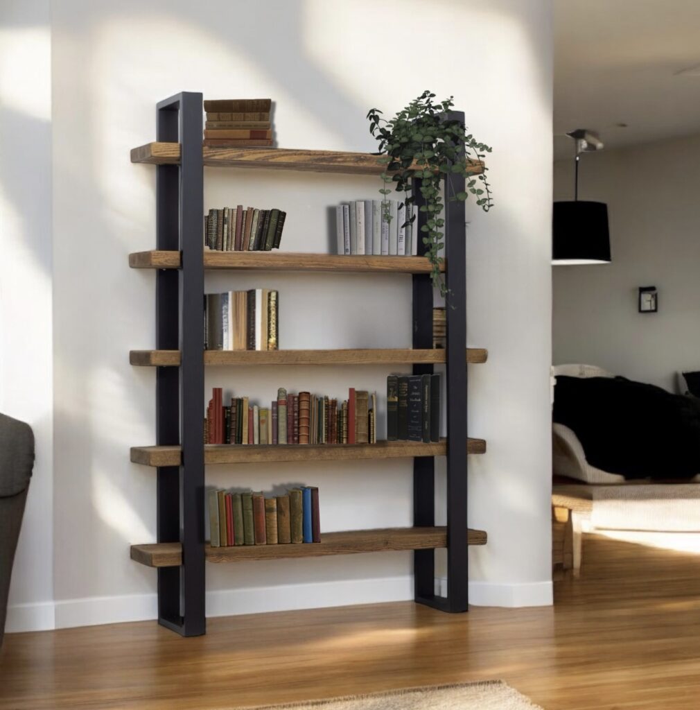 Libreria di design industriale legno e Ferro