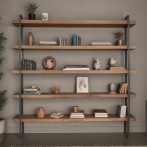 Mobile Libreria Steve industriale da terra legno e ferro – Matilde L 150 H 230 P 30 cm