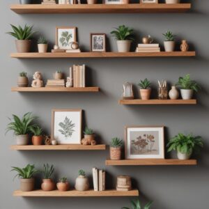 Mensole e Mensoline in legno da parete – porta libri minimal design 120 60 40 cm