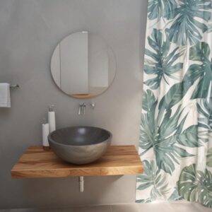 Mensola in legno massello noce per lavabo da bagno L 80 X 55 X 5 cm – Nocina