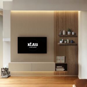 Parete attrezzata mobile TV laccato opaco