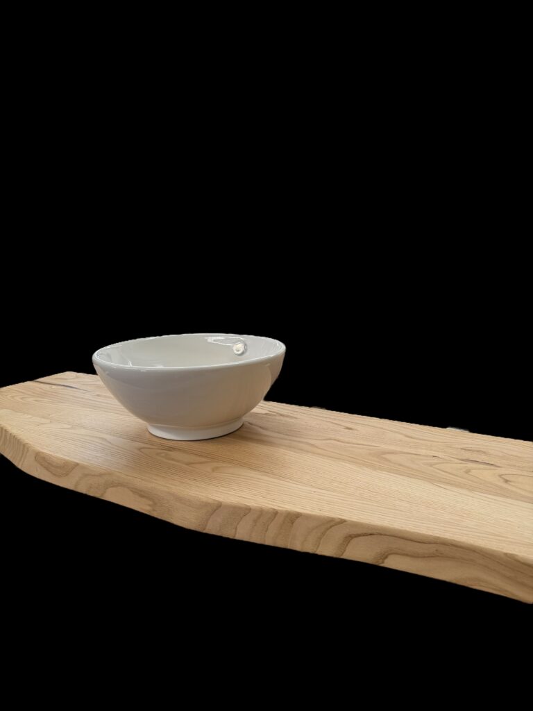 Mensola per lavabo d’appoggio legno massello castagno naturale