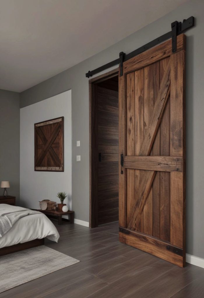 Porta scorrevole con binario in ferro stile industriale