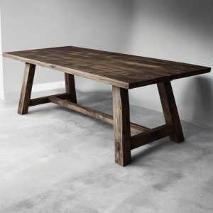 Tavolo da pranzo in legno massello rustico colore grigio L 200 X 100 cm – OX