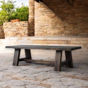 Bull il tavolo rustico in legno massello rustico Noce bruciato L 250 X 100 cm