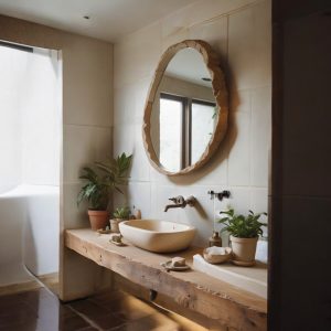 Mensola da Bagno in Legno Massello 160 cm con Protezione Idrorepellente