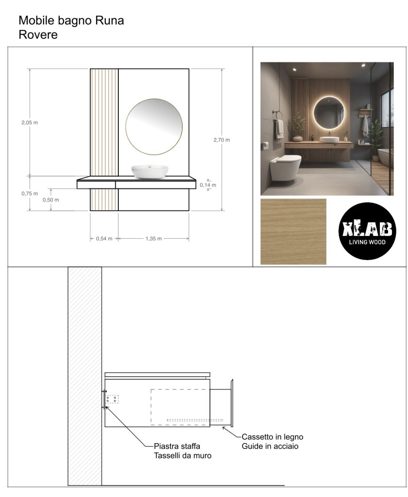 Misure Scheda Tecnica XLab mobili arredo Bagno di design