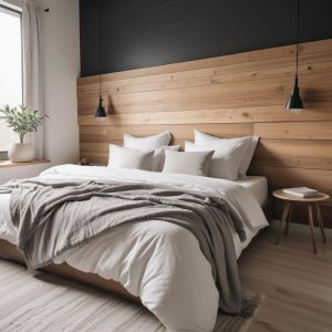 Rivestimento testi letto in legno massello doghe orizzontali