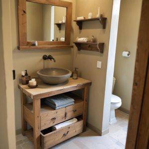 Mobile da Bagno in Legno Massello Stile Vintage – modello Pino Artigianato XLab