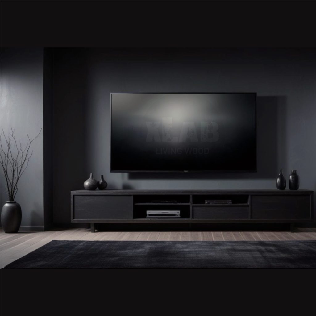 Mobile porta TV dark wood, cassette sporca