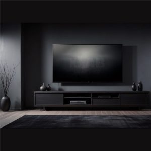 Mobile porta TV dark wood, cassette sporca
