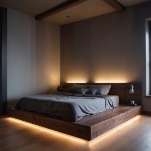 Letto in legno massello con cassetti contenitori
