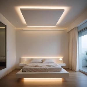 Letto matrimoniale King size bianco e contenitore