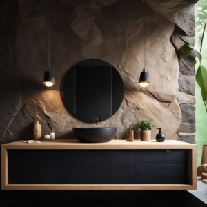 Mobile da bagno in legno naturale per lavabo da appoggio – Wind  fatto a mano su misura per te