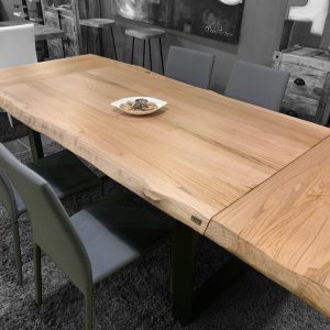 Tavolo Allungabile in Legno Massello Stile Industriale – 160×90 cm (fino a 240 cm)