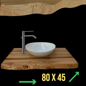 Mensola in Legno Massello di Castagno – Modello Rustico per Lavabo da Bagno