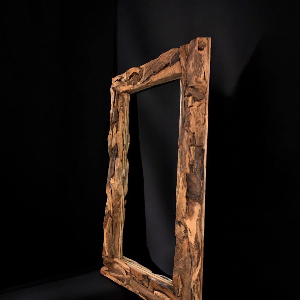 Specchio grande in legno di recupero