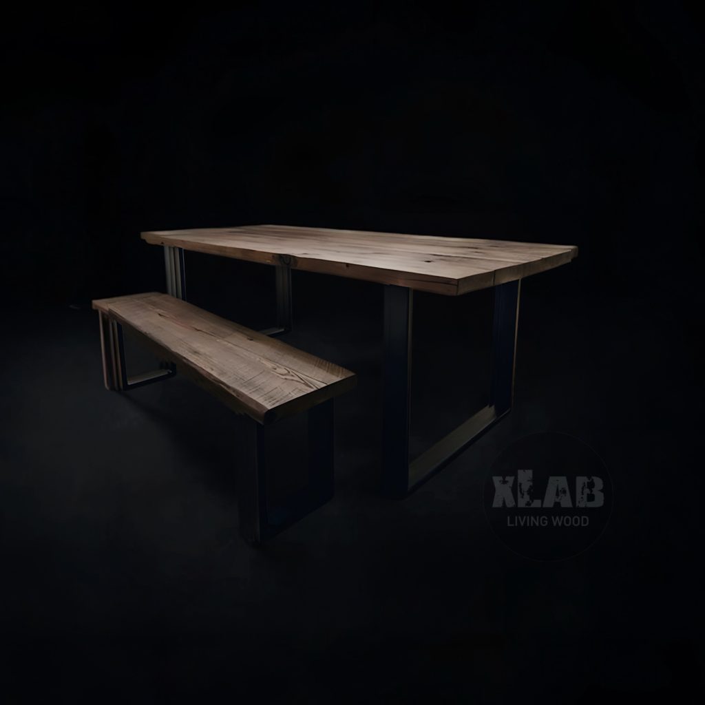 Tavolo stile industriale, legno e Ferro Xlab DESIGN